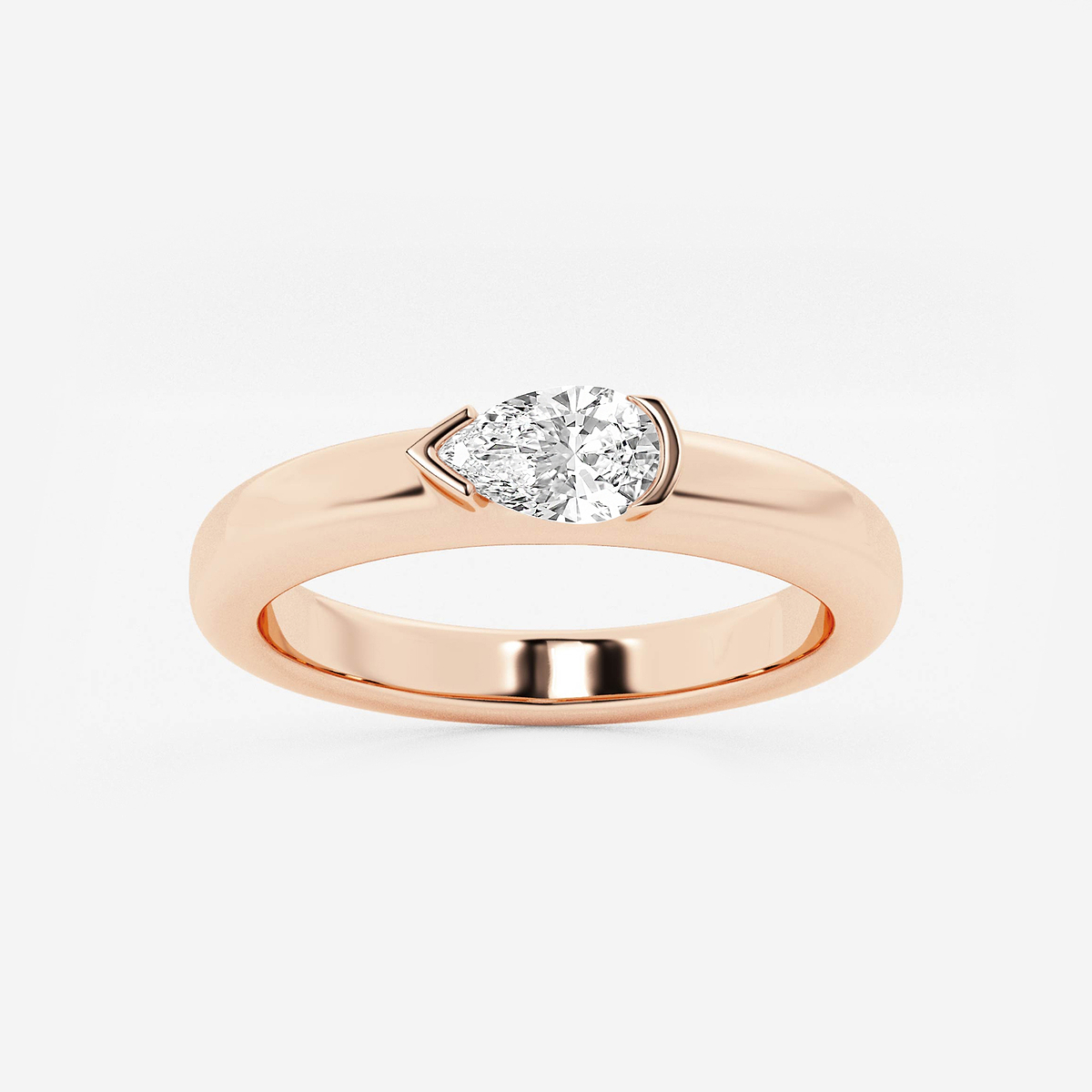 näas 1/2 ctw Pear Lab Grown Diamond East-West Stackable Ring